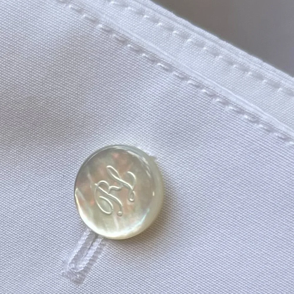 NWOT $995 Ralph Lauren Purple label Cormac Bow White Shirt - Picture 15 of 17